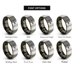 font options for inside engraving on gunmetal & gray penrose kite dart rings