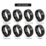 font options for inside engraving on black penrose rhombs rings