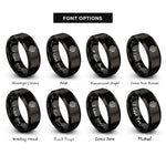 font options for inside engraving on black penrose rhombs rings