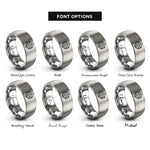 font options for inside engraving on silver penrose rhombs rings