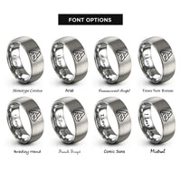 font options for inside engraving on gray penrose style aperiodic rings