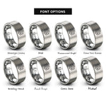 font options for inside engraving on silver penrose tiles rings