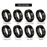 font options for inside engraving on black penrose tiling rings