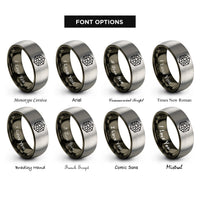 font options for inside engraving on gunmetal & gray penrose tiling rings