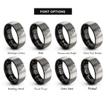 font options for inside engraving on black & grey penrose triangle rings