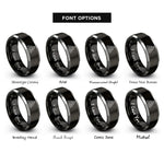 font options for inside engraving on black & gray penrose triangle rings