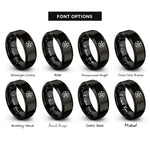 font options for inside engraving on black pentacle circle rings