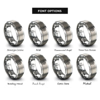 font options for inside engraving on silver pentacle circle rings
