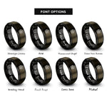 font options for inside engraving on gunmetal & black pentacle circle rings