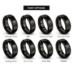 font options for inside engraving on black pentacle encircled pentagram rings