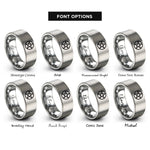 font options for inside engraving on grey pentacle rings