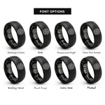 font options for inside engraving on black pentacle jupiter rings