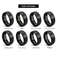 font options for inside engraving on black pentacle jupiter rings