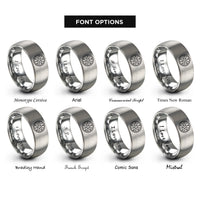 font options for inside engraving on silver pentacle jupiter rings