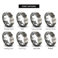 font options for inside engraving on grey pentacle jupiter rings