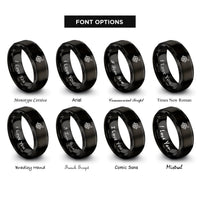 font options for inside engraving on black pentacle mars rings