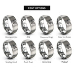 font options for inside engraving on gray pentacle mars rings