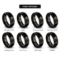 font options for inside engraving on black pentacle mercury rings