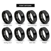 font options for inside engraving on black pentacle mercury rings