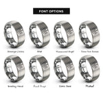 font options for inside engraving on gray pentacle mercury rings