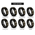 font options for inside engraving on gunmetal & black pentacle mercury rings