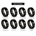 font options for inside engraving on black pentacle moon rings
