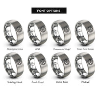 font options for inside engraving on silver pentacle moon rings