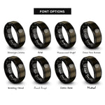 font options for inside engraving on gunmetal & black pentacle moon rings