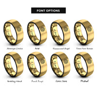 font options for inside engraving on black & gold pentacle sun rings