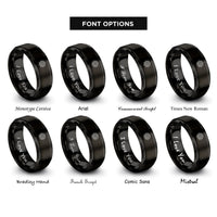 font options for inside engraving on black pentacle sun rings