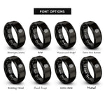 font options for inside engraving on black pentacle venus rings