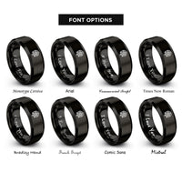font options for inside engraving on black pentacle venus rings