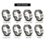 font options for inside engraving on gray pentacle venus rings