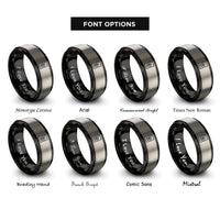 font options for inside engraving on black & silver pentacles coin rings