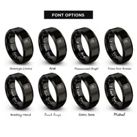 font options for inside engraving on black pentacles coin rings