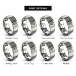 font options for inside engraving on grey pentaflake rings