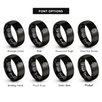 font options for inside engraving on black peony rings