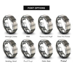 font options for inside engraving on gray pepper grinder rings