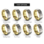 font options for inside engraving on gold & silver peppermint swirl candy rings