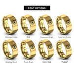 font options for inside engraving on gold peppermint swirl candy rings