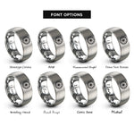 font options for inside engraving on grey peppermint swirl candy rings