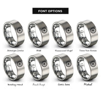 font options for inside engraving on grey peppermint swirl candy rings