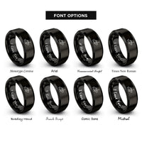 font options for inside engraving on black perch ice jig rings