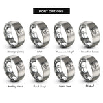 font options for inside engraving on gray perch ice jig rings