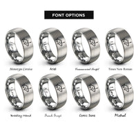 font options for inside engraving on gray perch ice jig rings