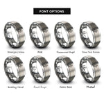 font options for inside engraving on gray perch ice jig rings