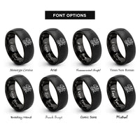 font options for inside engraving on black perched dragon rings