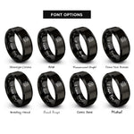 font options for inside engraving on black perched dragon rings