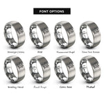 font options for inside engraving on silver perched dragon rings
