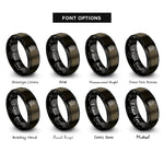 font options for inside engraving on gunmetal & black perched dragon rings